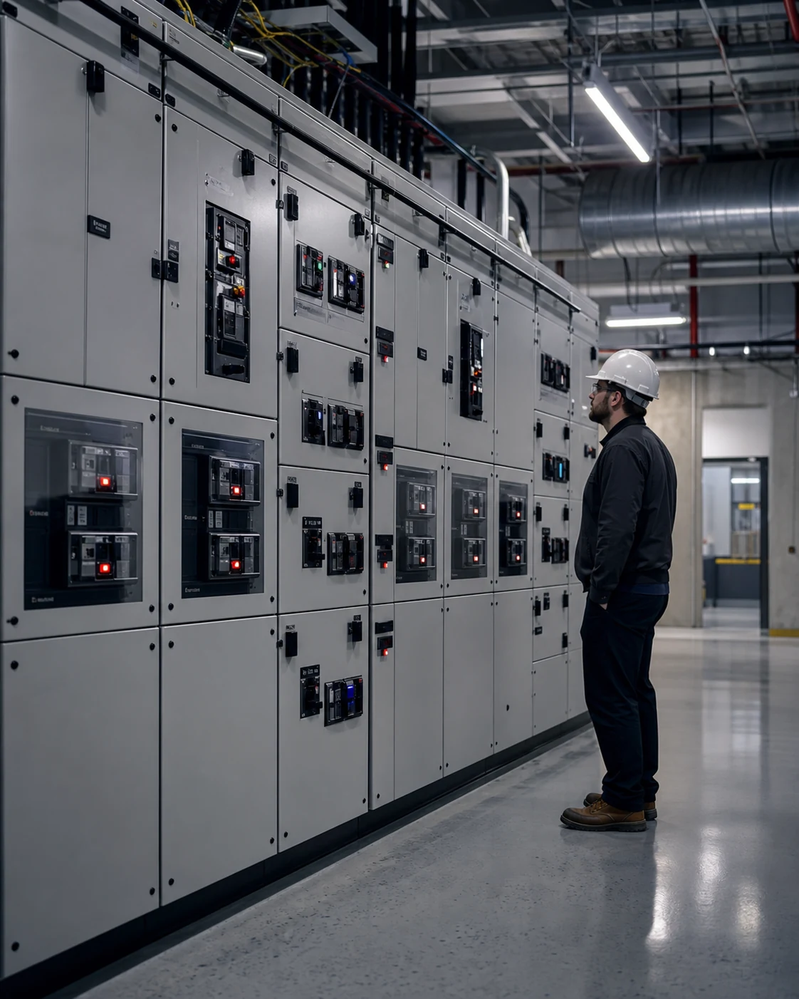 Commercial building electrical switchgear installation