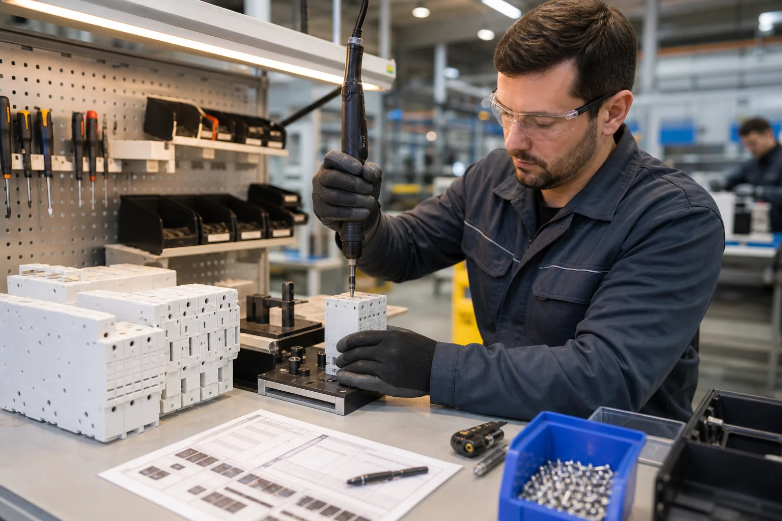 Three-pole surge protective device assembled for in-line process control