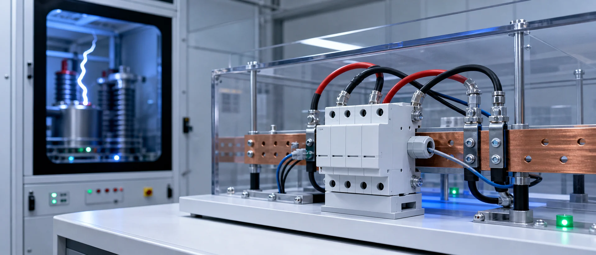 Photovoltaic surge protective device on an impulse test bench