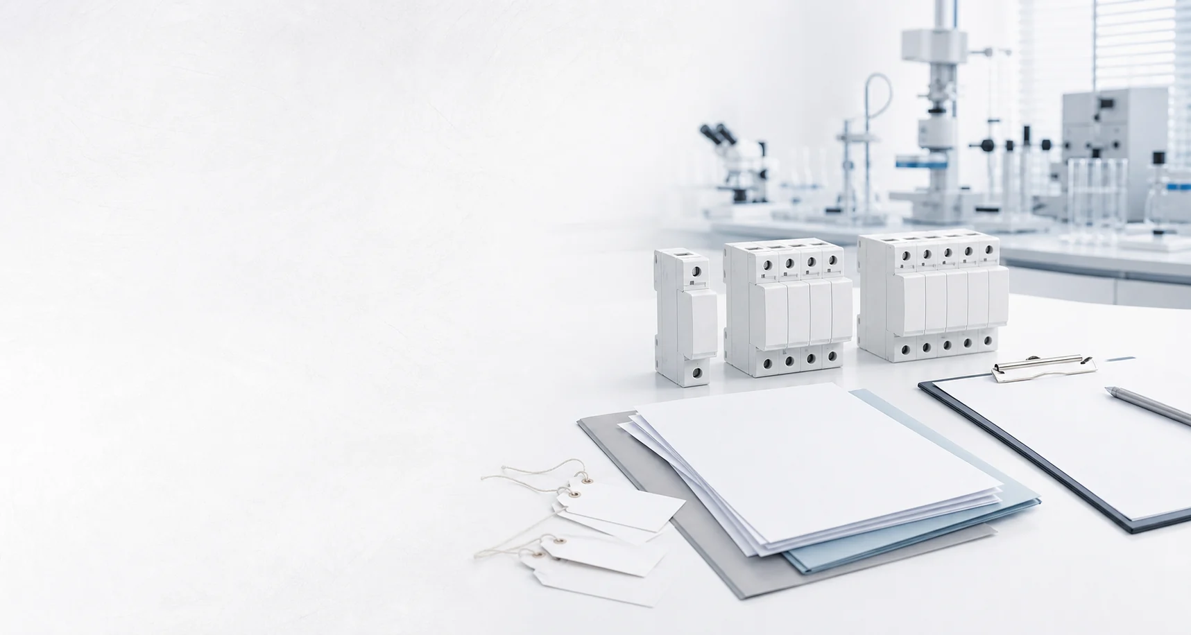 Unbranded surge protective devices and blank quality documents in a bright traceability workspace